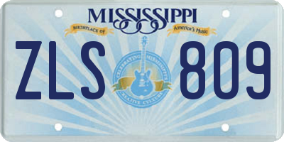 MS license plate ZLS809