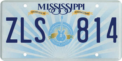 MS license plate ZLS814