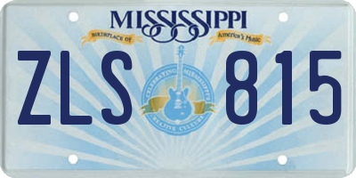 MS license plate ZLS815