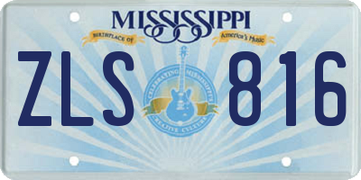 MS license plate ZLS816