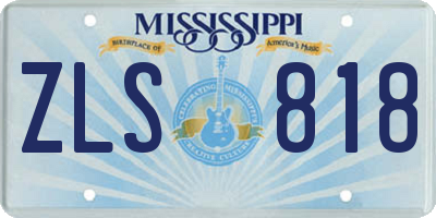 MS license plate ZLS818