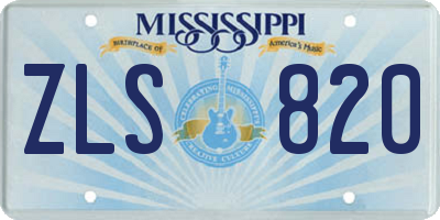 MS license plate ZLS820