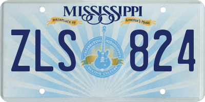 MS license plate ZLS824