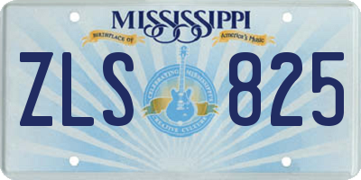 MS license plate ZLS825