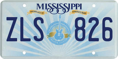MS license plate ZLS826
