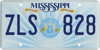 MS license plate ZLS828