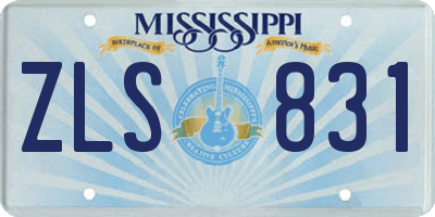 MS license plate ZLS831