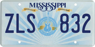MS license plate ZLS832