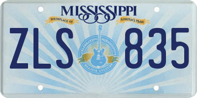 MS license plate ZLS835