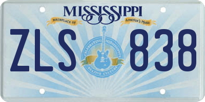 MS license plate ZLS838