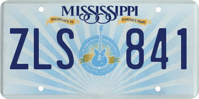MS license plate ZLS841