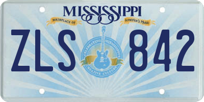 MS license plate ZLS842