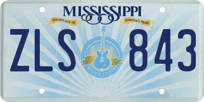MS license plate ZLS843