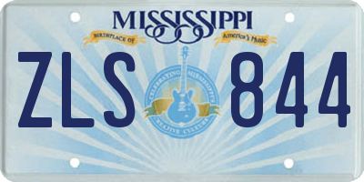 MS license plate ZLS844