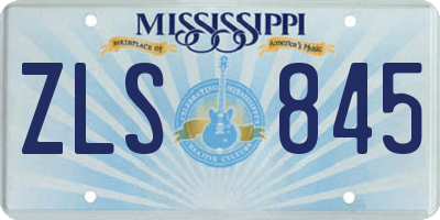MS license plate ZLS845