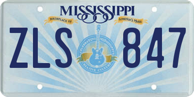 MS license plate ZLS847