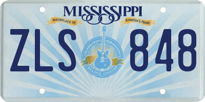 MS license plate ZLS848