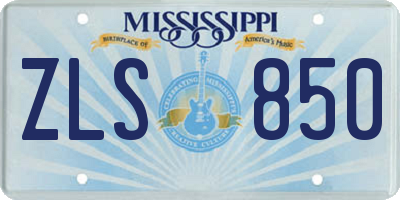 MS license plate ZLS850