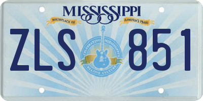 MS license plate ZLS851