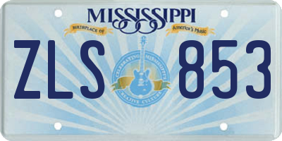 MS license plate ZLS853