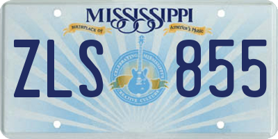 MS license plate ZLS855