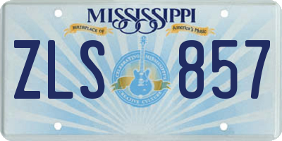 MS license plate ZLS857