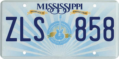 MS license plate ZLS858