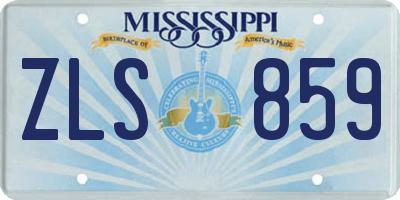 MS license plate ZLS859