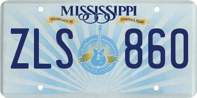 MS license plate ZLS860