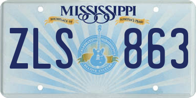 MS license plate ZLS863