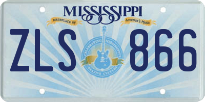 MS license plate ZLS866