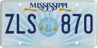 MS license plate ZLS870