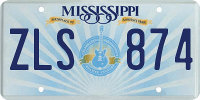 MS license plate ZLS874