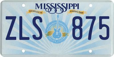 MS license plate ZLS875