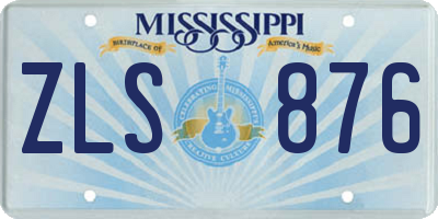 MS license plate ZLS876