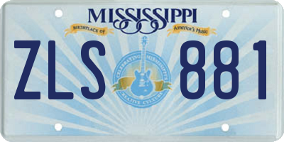 MS license plate ZLS881