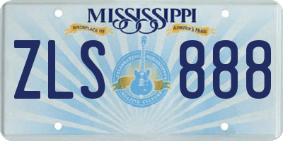 MS license plate ZLS888