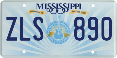 MS license plate ZLS890