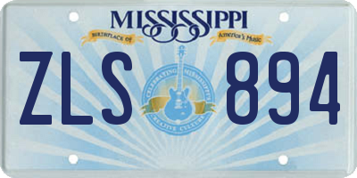 MS license plate ZLS894