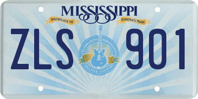MS license plate ZLS901