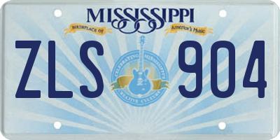 MS license plate ZLS904