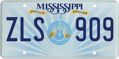MS license plate ZLS909