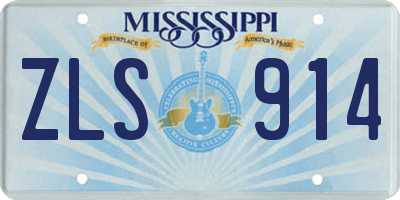 MS license plate ZLS914