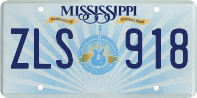 MS license plate ZLS918
