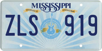 MS license plate ZLS919