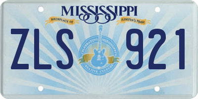 MS license plate ZLS921