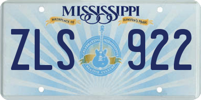 MS license plate ZLS922