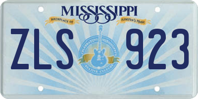 MS license plate ZLS923