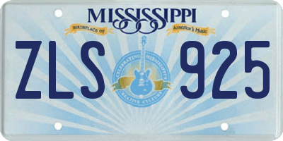 MS license plate ZLS925