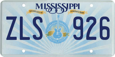 MS license plate ZLS926